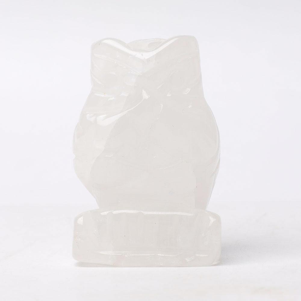 2.0" Clear Quartz Owl Figurine Crystal Carvings Wholesale Crystals