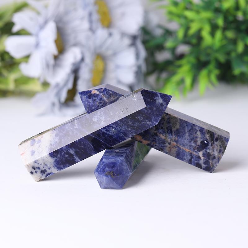 Wholesale Natural Crystal Healing Stone Sodalite Crystal Point Wholesale Crystals