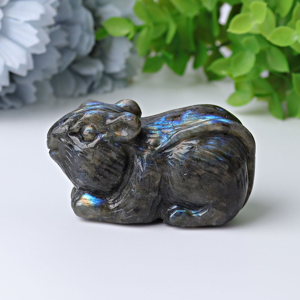 2.3" Labradorite Mouse Crystal Carvings Wholesale Crystals