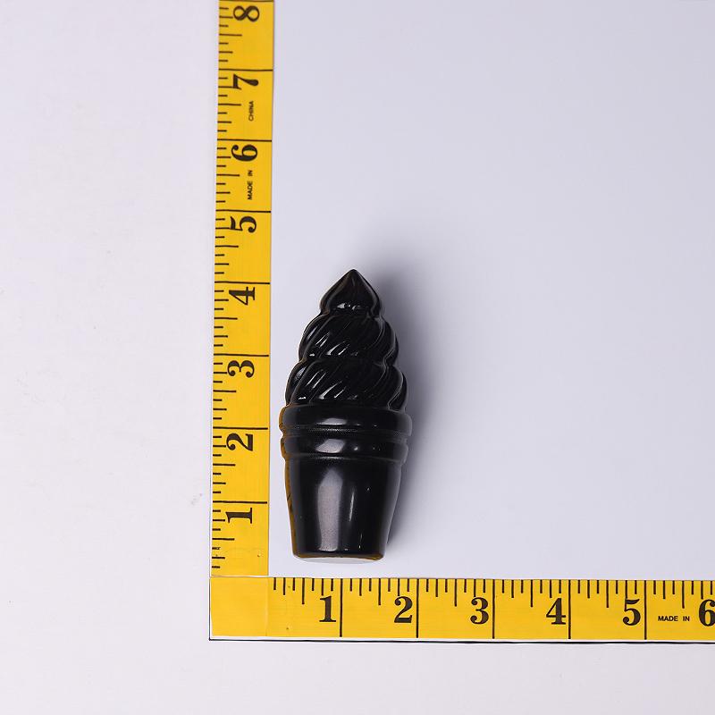 4" Black Obsidian Ice Cream Crystal Carvings Wholesale Crystals