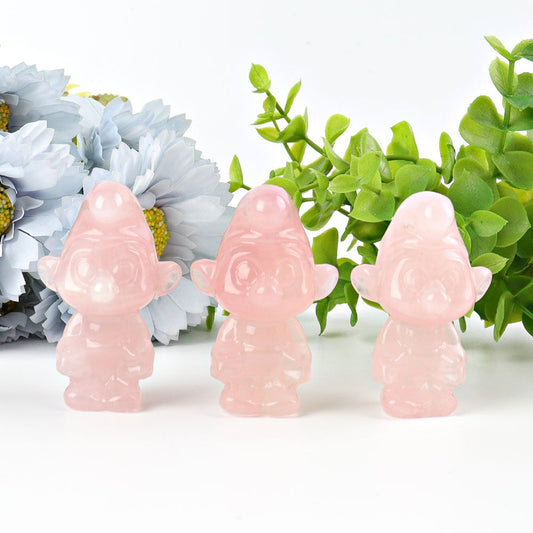 2.3" Rose Quartz Smurfs Crystal Carvings Wholesale Crystals