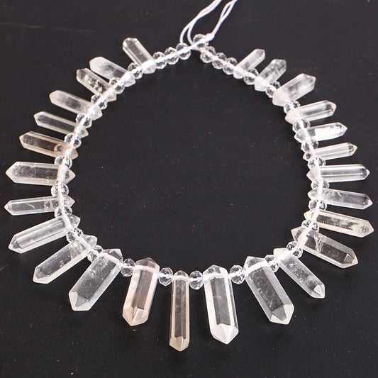 Clear Quartz Crystal Point Chain String for DIY Wholesale Crystals