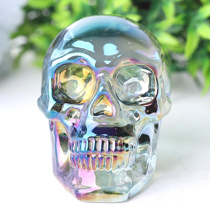3" Aura Glass Skull Crystal Carvings Wholesale Crystals