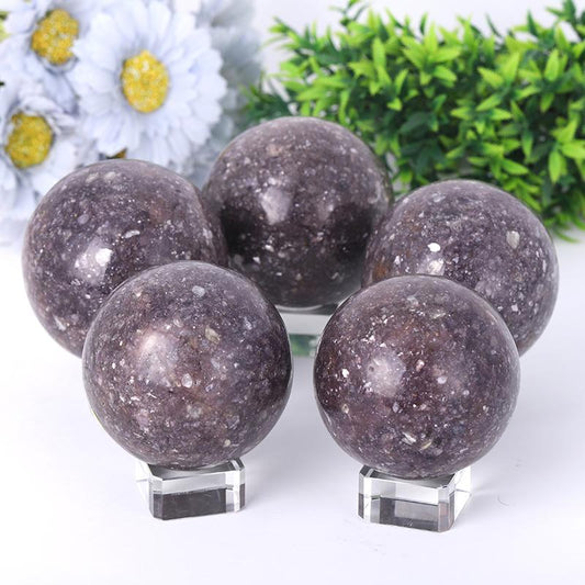 2.5"-4.5" Resin Lepidolite Sphere Wholesale Crystals