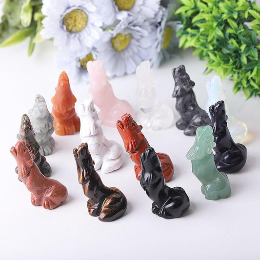 2.5" Wolf Crystal Carvings Wholesale Crystals