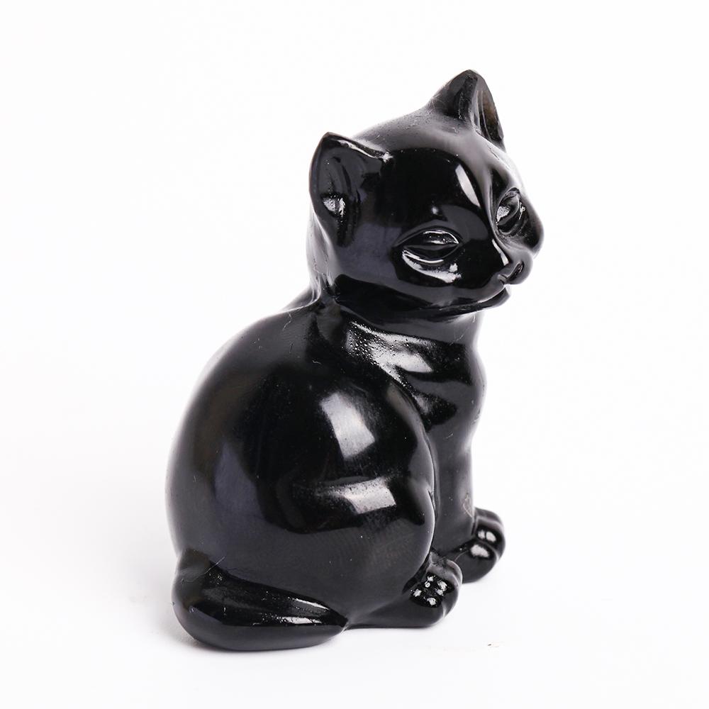 Black Obsidian Crystal Carving Cat Wholesale Crystals