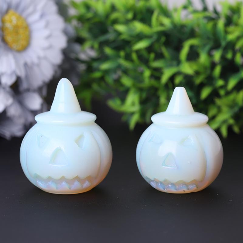 2" Opalite Pumpkin Crystal Carvings for Halloween Wholesale Crystals