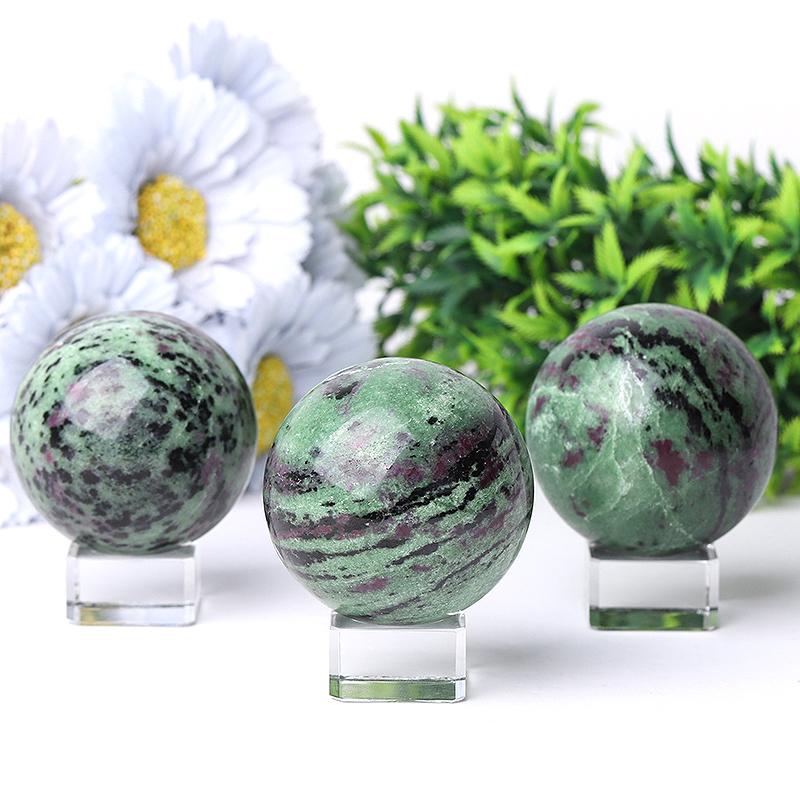 55mm Ruby in Zoisite Crystal Sphere Wholesale Crystals