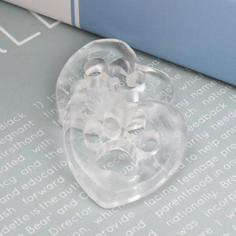 Clear Quartz Heart Shape with Claw Carving Wholesale Crystals