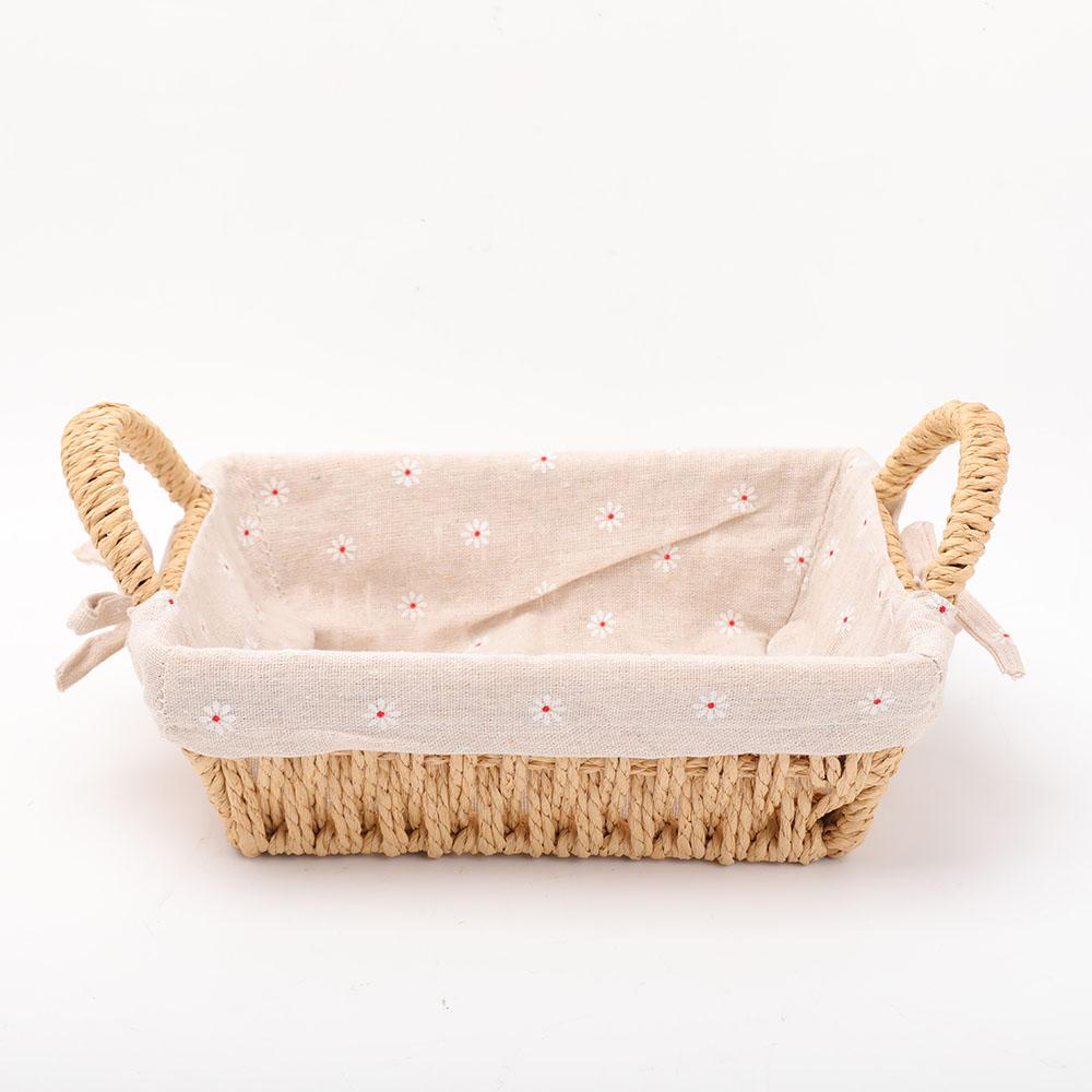 Straw Basket with Linen Lining Wholesale Crystals