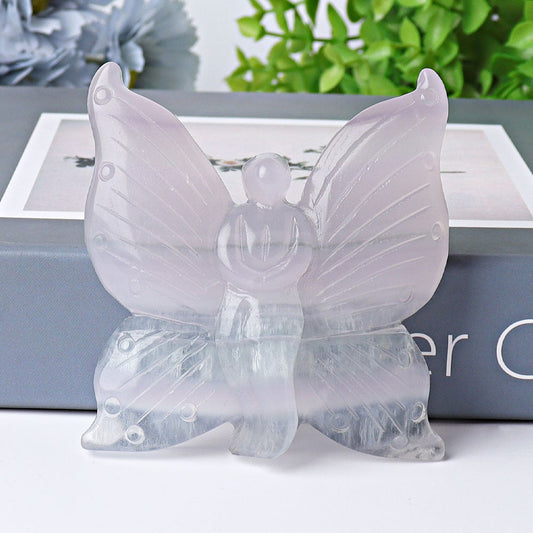 3.6" Fluorite Butterfly Fairy Crystal Carvings Wholesale Crystals