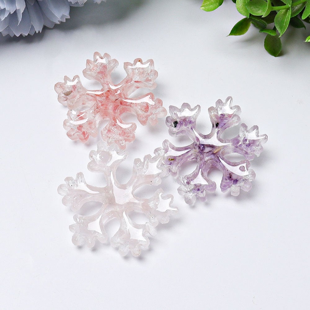 2" Resin Snowflakes Crystal Carvings for Christmas Wholesale Crystals