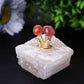 4" Selenite Base with Carnelian Decoration Free Form Wholesale Crystals