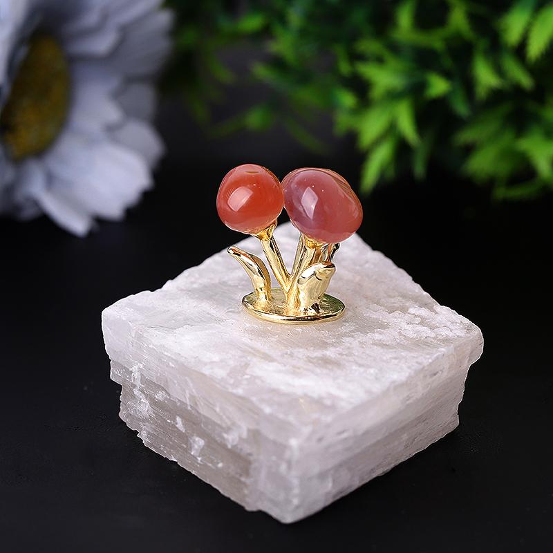 4" Selenite Base with Carnelian Decoration Free Form Wholesale Crystals
