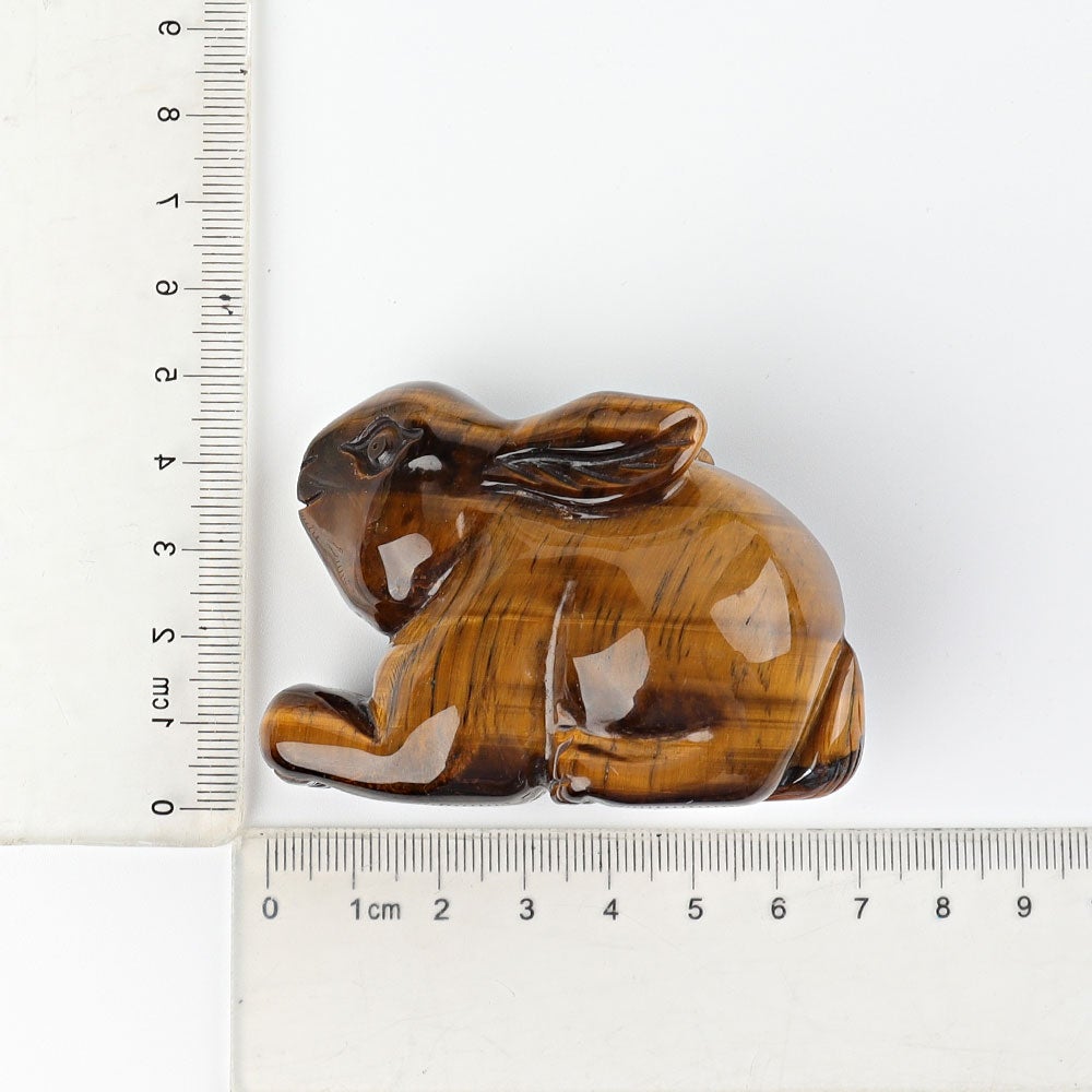 2.4" Tiger's Eye Rabbit Crystal Carving Wholesale Crystals