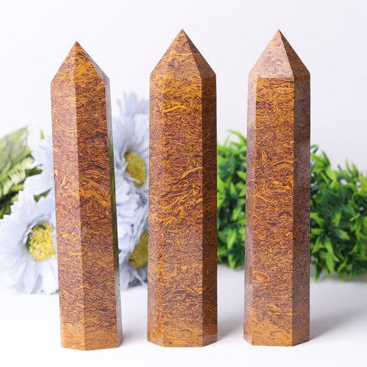 7.5'' High Quality Calligraphy Jasper Tower for Healing Wholesale Crystals