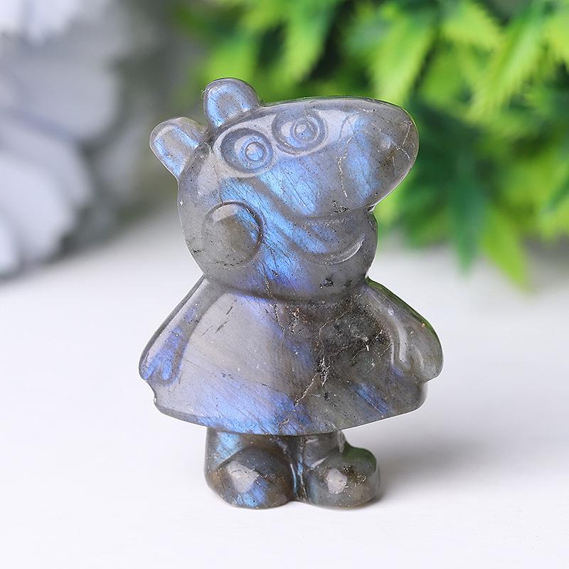 1.8" Peppa Pig Crystal Carvings Wholesale Crystals