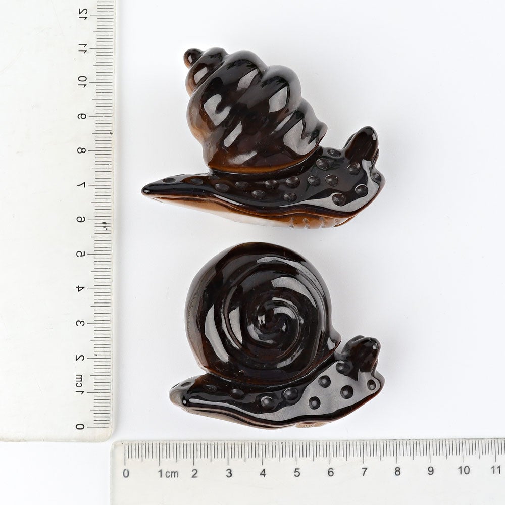 2.5" Tiger's Eye Snail Crystal Carvings Wholesale Crystals