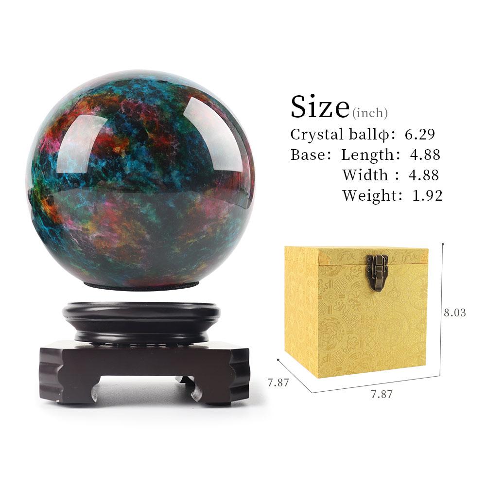 6.29”Rainbow Large Decorative Colorful Jade Sphere Wholesale Crystals