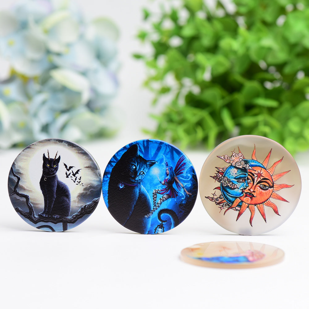 2.1" Agate Slice with Printing  Wholesale Crystals