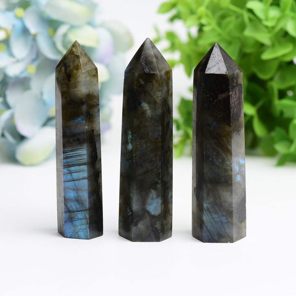 2.5"-4.5" Labradorite Point Bulk Wholesale  Wholesale Crystals