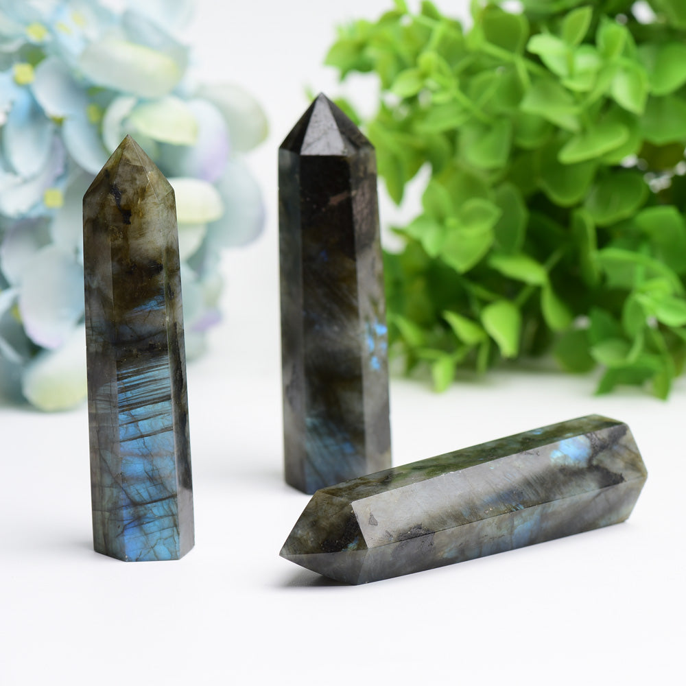 2.5"-4.5" Labradorite Point Bulk Wholesale  Wholesale Crystals