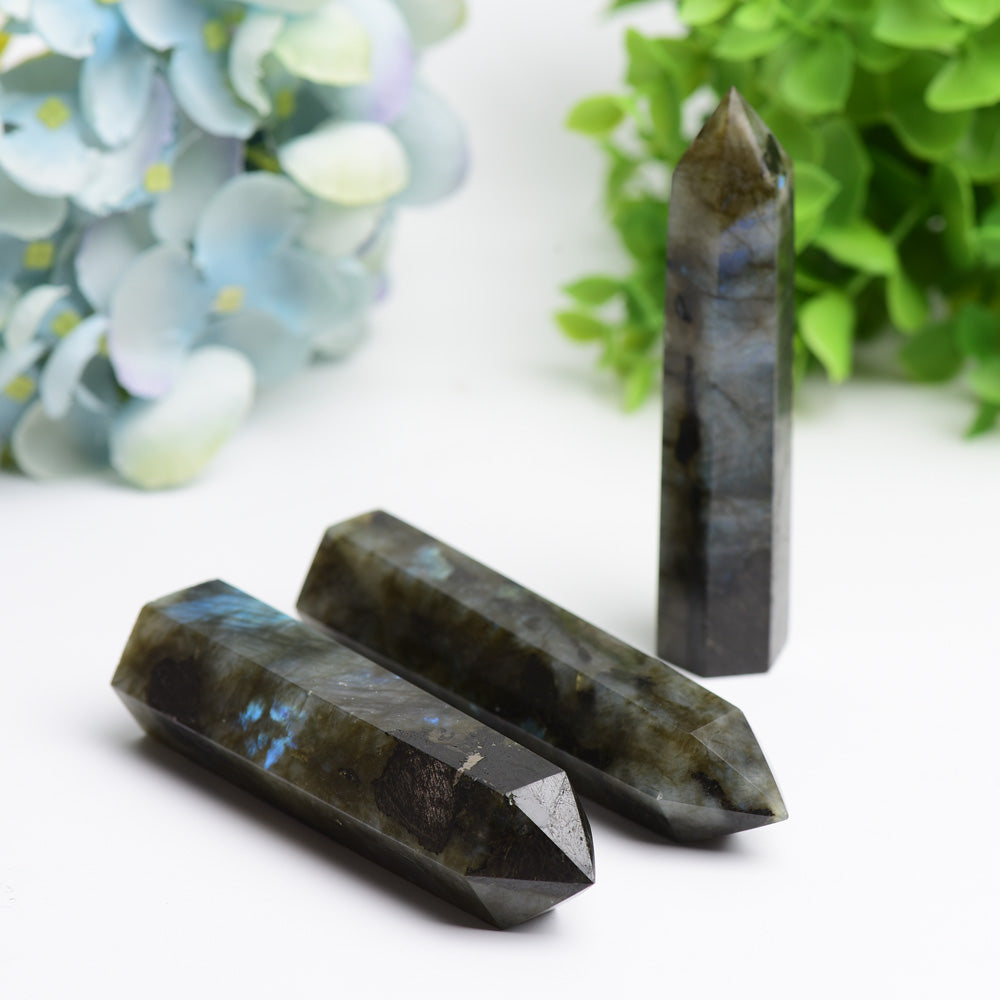 2.5"-4.5" Labradorite Point Bulk Wholesale  Wholesale Crystals
