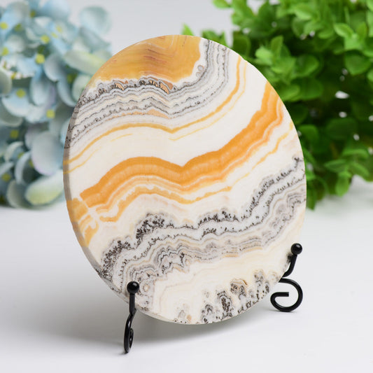 5.5" Orange Calcite Plate Free Form with Stand Bulk Wholesale  Wholesale Crystals