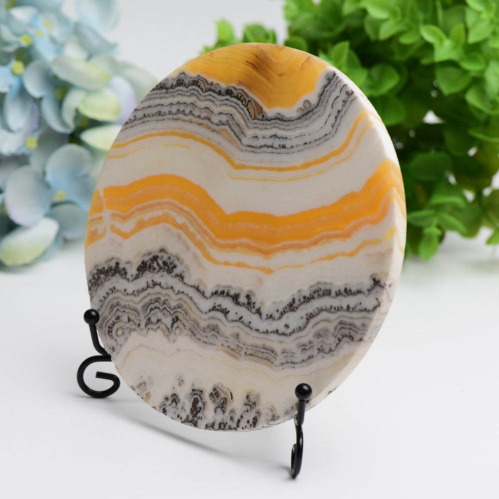 5.5" Orange Calcite Plate Free Form with Stand Bulk Wholesale  Wholesale Crystals