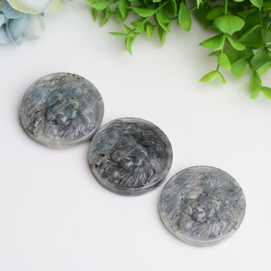 1.9" Labradorite Slab with Lion Crystal Carving  Wholesale Crystals