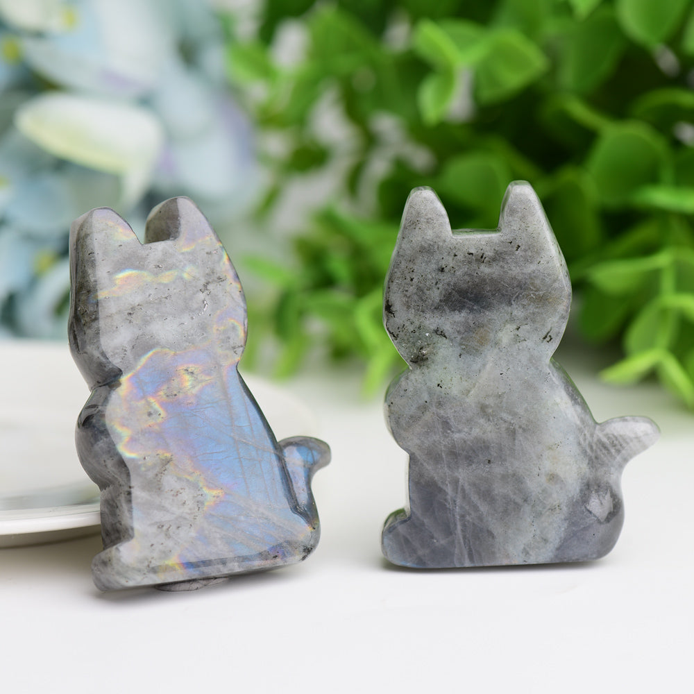 2.3"Labradorite Cat Crystal Carving  Wholesale Crystals
