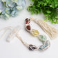 Chakra Raw Stone with Selenite Stick Crystal Hanging  Wholesale Crystals