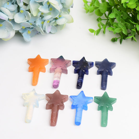2.7" Star Magic Wand Crystal Carving Bulk Wholesale  Wholesale Crystals