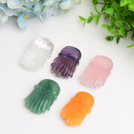 2.0" Mixed Crystal Jellyfish Carving Bulk Wholesale  Wholesale Crystals