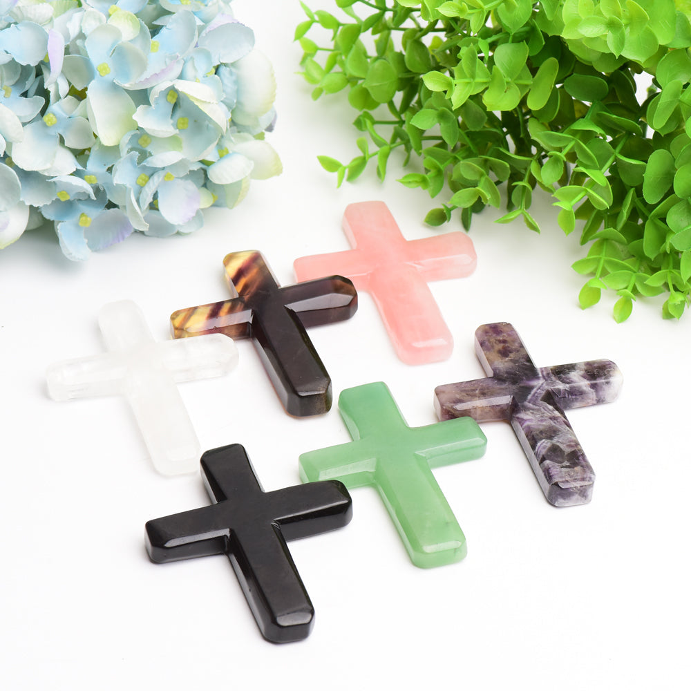 4.0" Mixed Crystal Cross Carving Bulk Wholesale  Wholesale Crystals