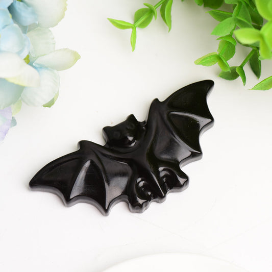 3.7" Black Obsidian Bat Carving Bulk Wholesale  Wholesale Crystals
