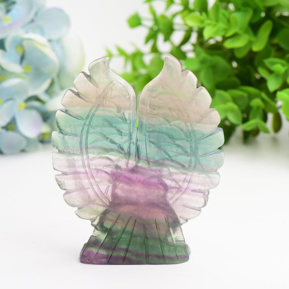 4.4" Rainbow Fluorite Owl Crystal Carving Bulk Wholesale  Wholesale Crystals