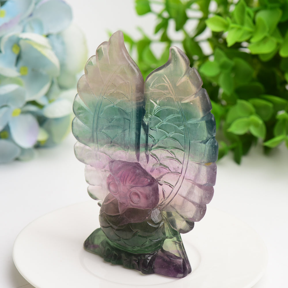 4.4" Rainbow Fluorite Owl Crystal Carving Bulk Wholesale  Wholesale Crystals