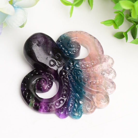 3.3" Rainbow Fluorite Octopus Crystal Carving Bulk Wholesale  Wholesale Crystals