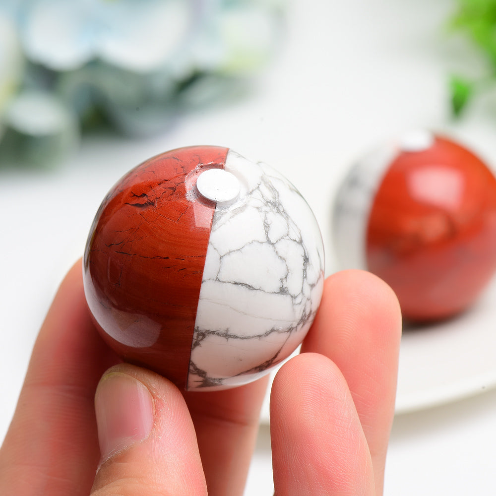 1.5" Red Jasper Howlite Poke Ball Crystal Sphere Bulk Wholeslae  Wholesale Crystals