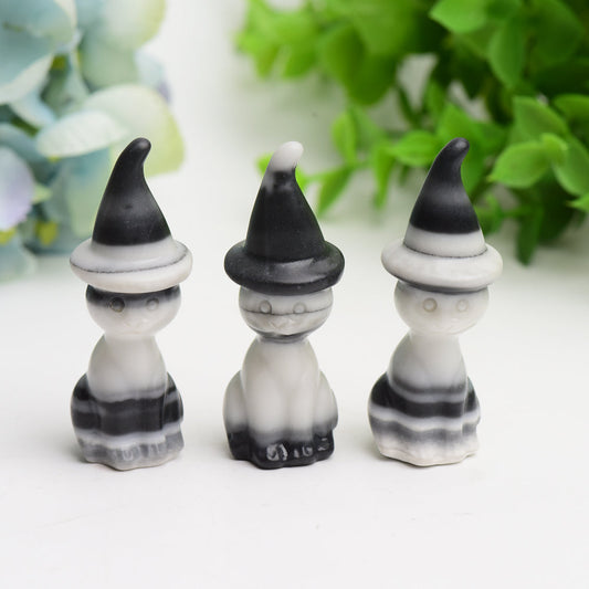 2.35" Taiji Stone Cat with Wizard Hat Crystal Carving Bulk Wholesale  Wholesale Crystals