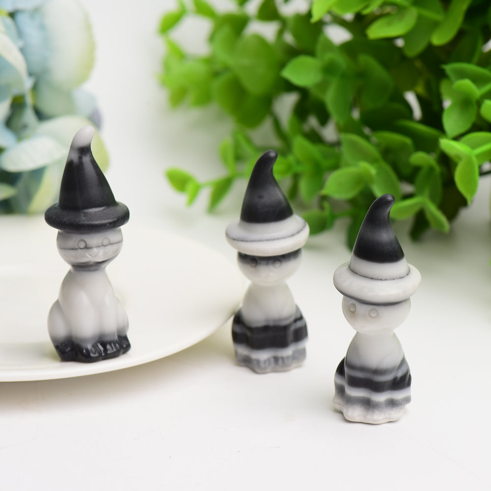 2.35" Taiji Stone Cat with Wizard Hat Crystal Carving Bulk Wholesale  Wholesale Crystals