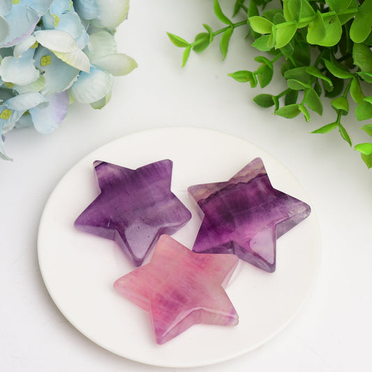 2.0" Purple Fluorite Star Crystal Carving Bulk Wholesale  Wholesale Crystals