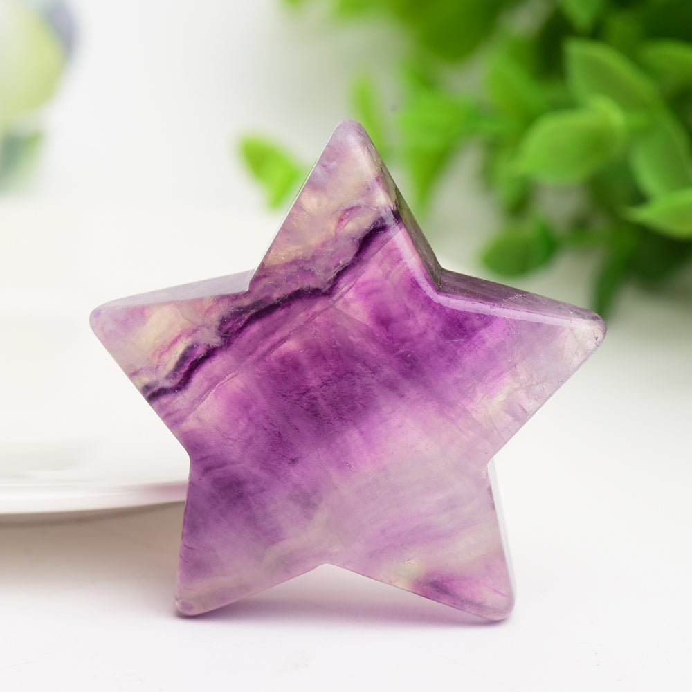 2.0" Purple Fluorite Star Crystal Carving Bulk Wholesale  Wholesale Crystals