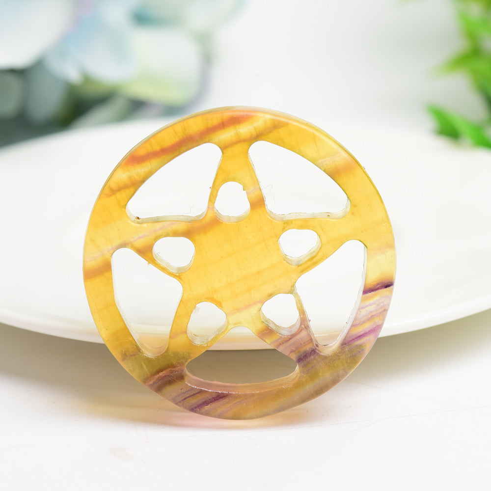 1.9"-2.5" Mixed Crystal Pentagram Star Plate Carving Bulk Wholesale  Wholesale Crystals