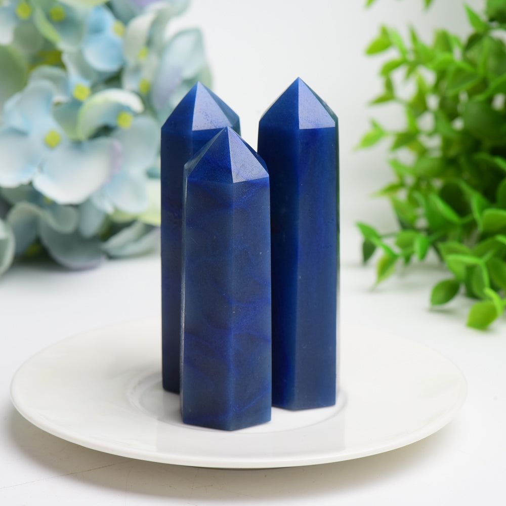 2.5"-4.0" Blue Aventurine Crystal Point Bulk Wholesale  Wholesale Crystals