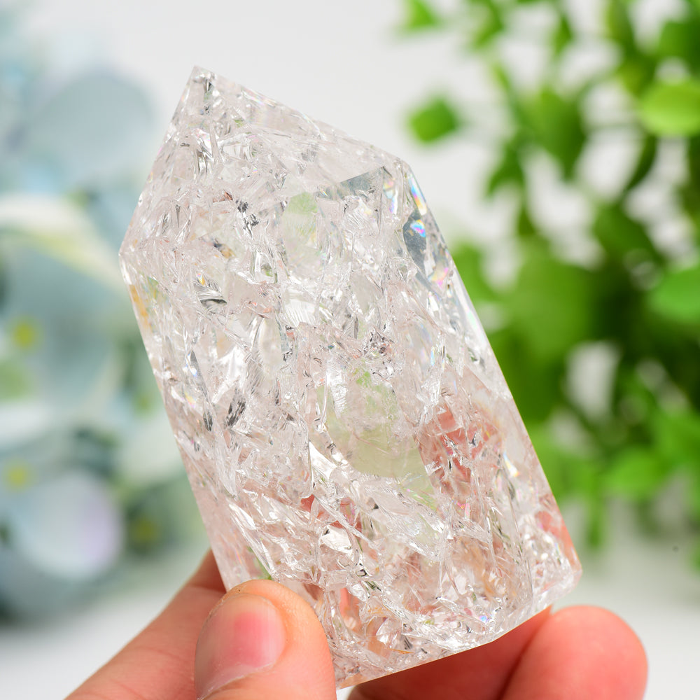 2.5"-4.0" Crack Clear Quartz Crystal Tower Bulk Wholesale  Wholesale Crystals