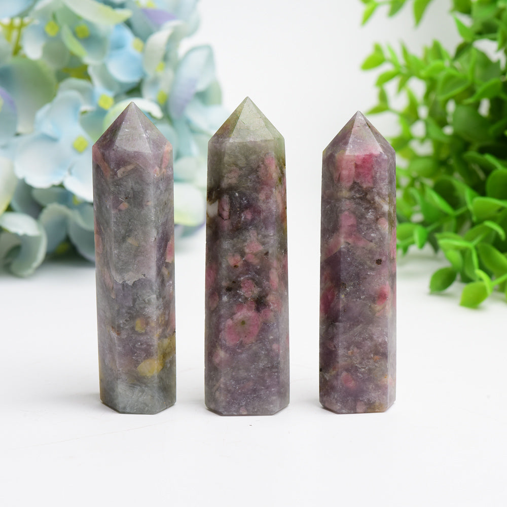 2.5"-4.0" Pink Tourmaline Crystal Point Bulk Wholesale  Wholesale Crystals