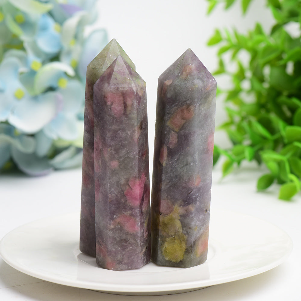 2.5"-4.0" Pink Tourmaline Crystal Point Bulk Wholesale  Wholesale Crystals