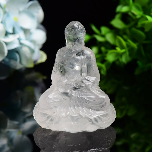3.2" Clear Quartz Buddha Crystal Carving Bulk Wholesale  Wholesale Crystals